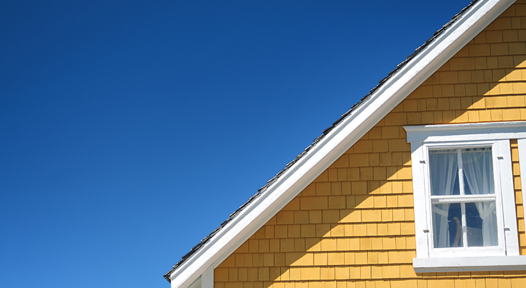 Roof of a yellow house
