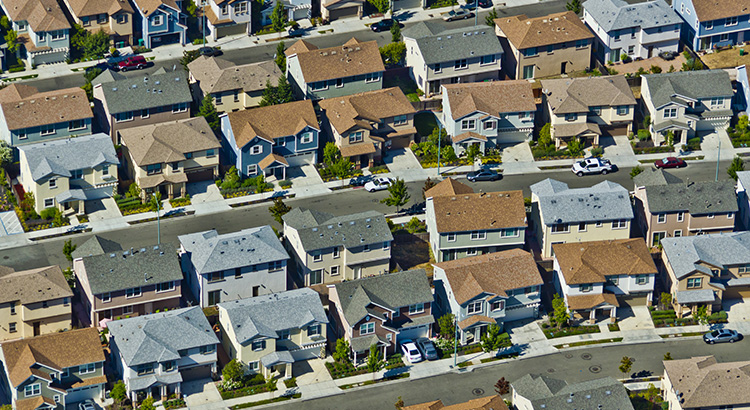 suburban houses from the air