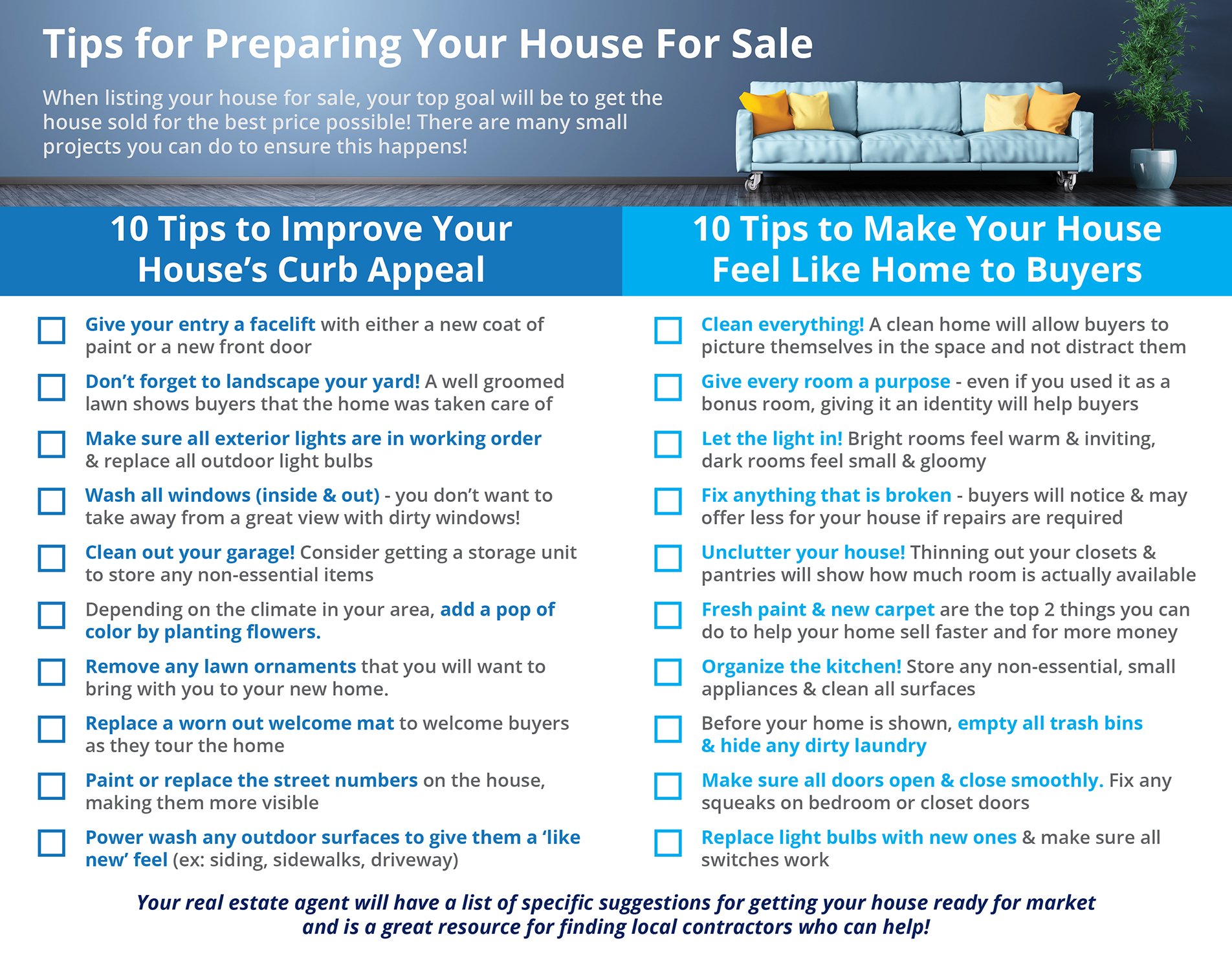 20 Tips for Preparing Your House for Sale [INFOGRAPHIC] | Simplifying The Market