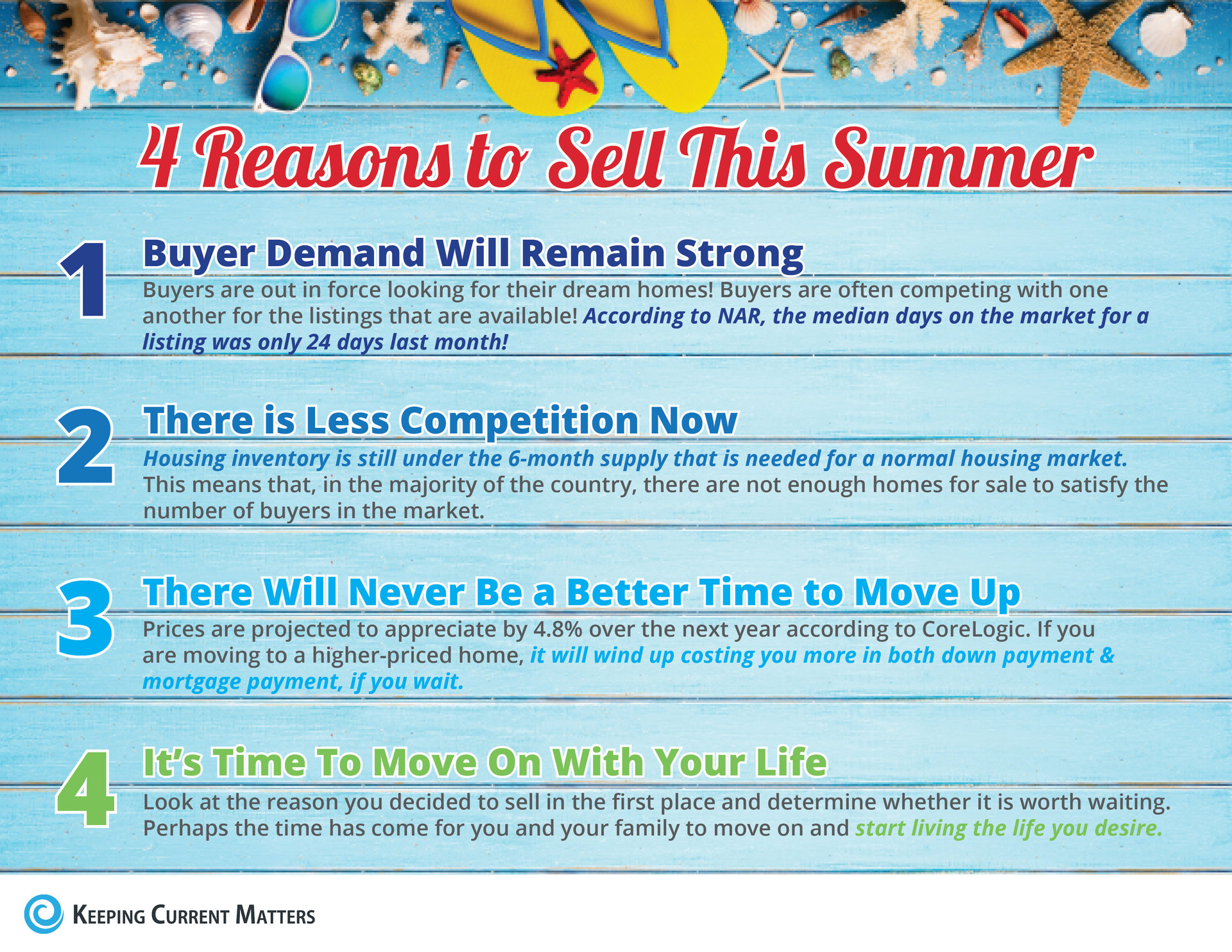 4 Reasons to Sell this Summer [INFOGRAPHIC] | Keeping Current Matters