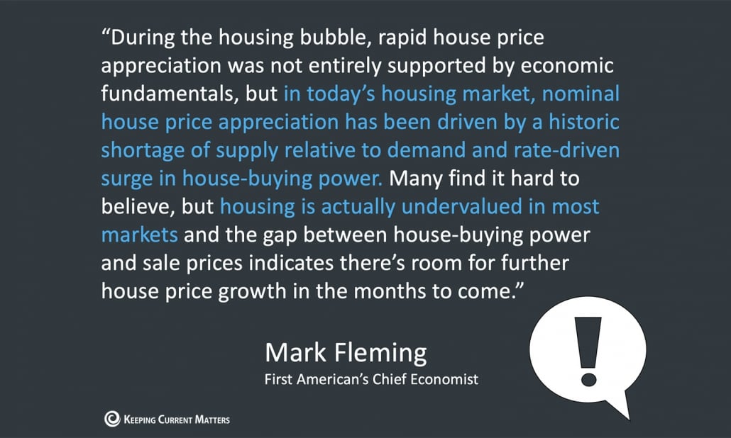 Mark Fleming Quote on Price Appreciation 2021